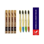 toothbrite Organic Bamboo Toothbrush with charcoal infused bristles Family Pack - Pack of 4
